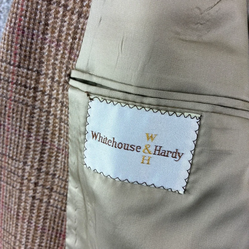 VintGlen Check Plaid Wool Blazer Brown Ivy League Academia Professor Preppy 42L